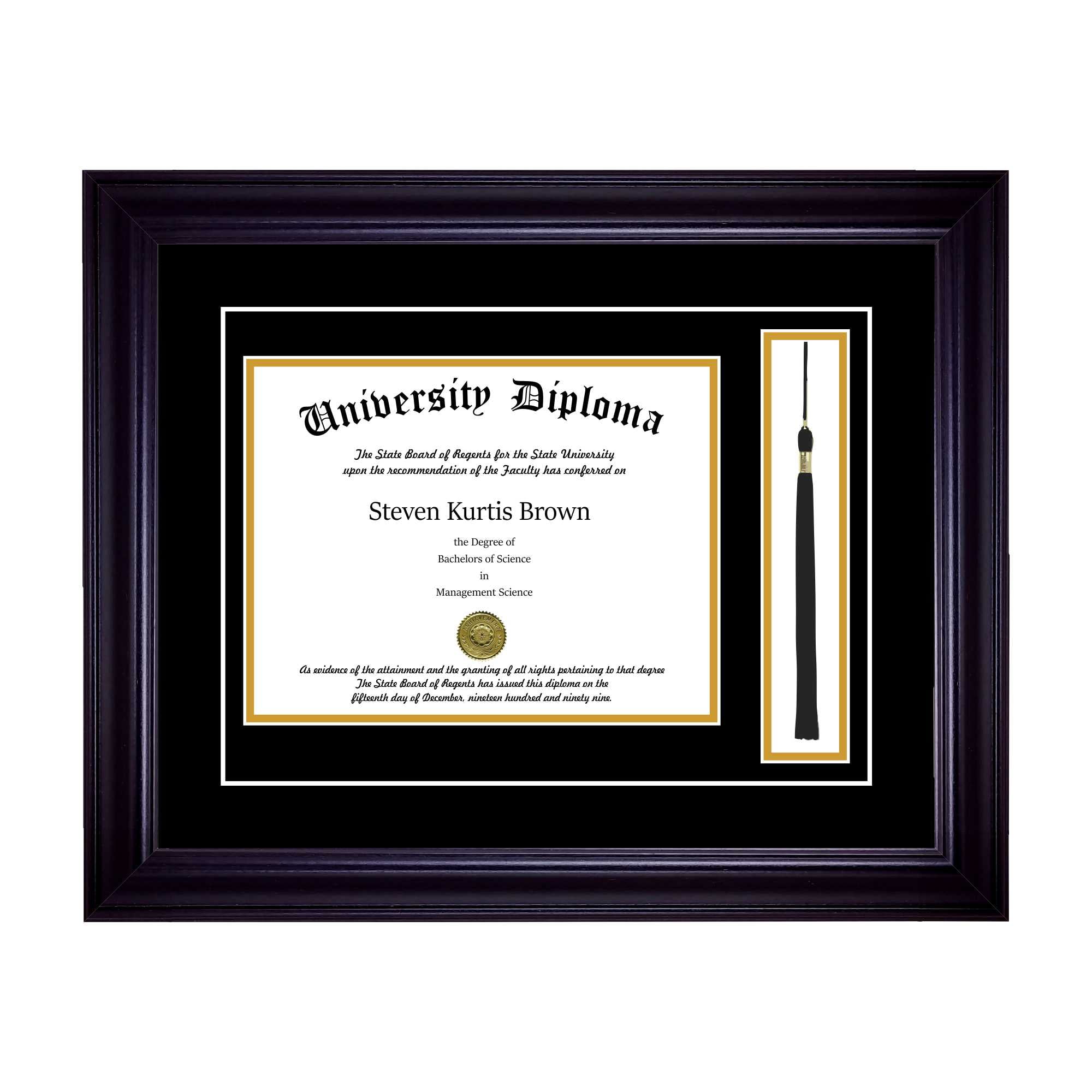 Perfect Cases and Frames 8.5" x 11" Glass/Wood Wall Mounted Frames, Black