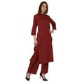 thumbnail image 2 of Bimba Robe Indienne Traditionnelle Unie pour Femmes Kurta et Pantalon Palazzo Ensemble, 2 of 7
