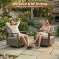 thumbnail image 4 of Bellefurn Luxury Outdoor Wicker Patio Furniture Set,7 Piece Deep Seating Outdoor Conversation Set with Patio Swivel Rocker Patio Chairs,Rattan Couch and Ottomans for Deck Porch Poolside, 4 of 13