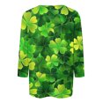thumbnail image 4 of St Patricks Day Tops for Women, 3/4 Sleeve T Shirt, Crew Neck Tees Blouse Ladies' Loose Casual St. Patrick's Day Printed Shirts Round Neck Three Quarter Sleeves 3/4 Sleeved T-Shirt Top, 4 of 5