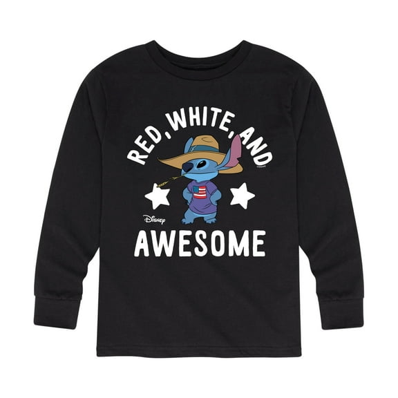 Lilo & Stitch - Red White And Awesome - Youth Long Sleeve Graphic T-Shirt