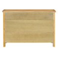 thumbnail image 3 of Retro Console Table with 3 Storage Drawers, Entryway Table with 3 Water Hyacinth Woven Baskets,Wooden Accent Sofa Table Buffet Cabinet for Entryway, Hallway and Living Room (Natural), 3 of 11