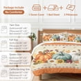 thumbnail image 6 of Thanksgiving Pumpkin Bedding Duvet Cover Set King Size 4 Pieces Fall Leaves Harvest Pastoral Bedding Set with Zipper Closure, 1 Comforter Cover 92x106 Inches 1 Flat Sheet & 2 Pillow Cases, 6 of 7
