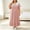 Pink, variant on Women Loose Nightgown Short Sleeve Lace Bow Ruffle Hem Long Sleep Dress Pajamas Pink 3XL