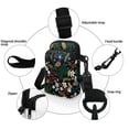 thumbnail image 5 of HELLHERO Insect and Daisy Pattern Adjustable Crossbody Bag with 2 Zippers Adjustable Shoulder Strap Crossbody Bag Vintage Polyester, 5 of 7