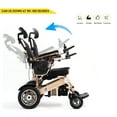 thumbnail image 3 of Fold And Travel Manual Recline Lightweight Foldable Remote Control Portable Electric Power Wheelchair - Gold Frame with 2 Batteries, 3 of 6