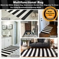 KaHouen Black and White Striped Rug (27.5 x 43 Inches ), Striped