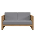 thumbnail image 5 of Modway Carlsbad Teak Wood Outdoor Patio Loveseat in Natural Gray, 5 of 8