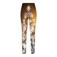 thumbnail image 3 of DeHolifer Christmas Leggings for Women Plus Size High Waist Workout Pants Tummy Control Printed Holiday Legging Tights Yoga Pants Gold S, 3 of 4