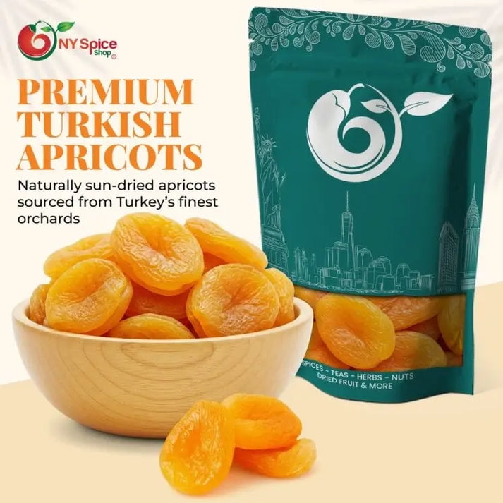 NY SPICE SHOP Dried Turkish Apricots - 3 Pound - Jumbo Size Whole Dried Apricots - Dried Apricot Halves - Traditional Turkish Fruit for Snacking, Baking & Cooking