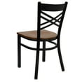 thumbnail image 4 of Flash Furniture HERCULES Series Black ''X'' Back Metal Restaurant Chair - Cherry Wood Seat, 4 of 7