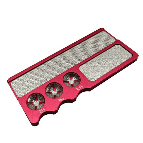 Tip Tool Professional Pool Tip Radius Shaper & Flat Scuffer Shape & Scuff Carom Snooker Pool Cue Tip Accessories Red
