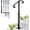 Base mount, variant on Single Step Handrail, 1 or 2 Steps Single Post Handrail in Ground, White Rust-Proof Wrought Iron Stair Railing for Seniors, Porch, Deck