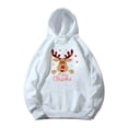 thumbnail image 4 of Sudadera con capucha blanca de Feliz Navidad para niños, sudadera bonita para fiesta de Navidad para niño o niña, ropa de moda con estampado de Papá Noel y ciervos para niños, 4 of 5