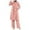 Pink, variant on Elegant Women's Long Sleeve Abaya Set Casual Button Down Shirt and Pants Dubai Outfit