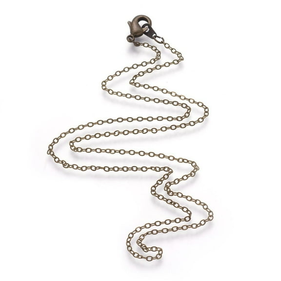 5pc Antique Bronze Color Brass Necklaces chain link: about 1.5mm wide 2mm long 18 inch long