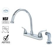 23073024 - Non Metallic Kitchen Sink Faucet 360 Degree Swivel High Spout Double Handle Washerless with Side Spray