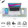 thumbnail image 5 of Gold and Blue Marble LinesLine Theme&nbsp;desk Mouse Padwaterproofno Slip&nbsp;for Office Home Work GamingmousepadRubber Base Mousepad with Stitched Edges 31.5x11.8inches, 5 of 7