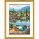 thumbnail image 1 of Dimensiones Pintura De La Tarde Del Lago Del Pueblo Por Números Para Adultos 14'' W X 20'' L, 1 of 5