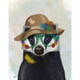 thumbnail image 3 of Fab Funky 20x24 Black Modern Framed Museum Art Print Titled - Badger and Flower Glasses, 3 of 5