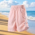 thumbnail image 7 of Karymi Jean Shorts Solid Striped Side Detail Athletic Shorts, Elastic Drawstring High Waist Casual Bermuda Shorts, Quick Dry Shorts with Pockets Women's Clothing, 7 of 7