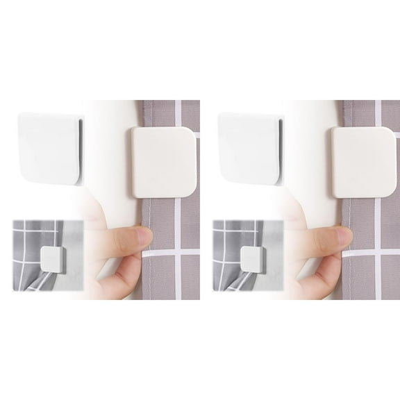 2Pcs No Drill Curtain Clips Windproof Shower & Window Curtain Clamps For Light Blocking & Stability Fixing Clip