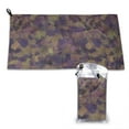 thumbnail image 1 of YFYANG Adult Microfiber Portable Travel Towel, Purple Abstract Line Texture Quick Dry Towel with Hiking Buckle PVC Pouch, 16" x 31.5", 1 of 6