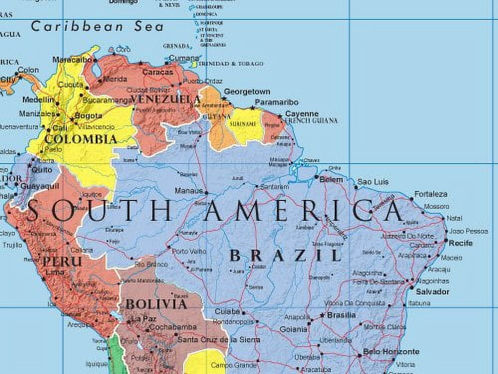 Swiftmaps Classic Elite 24" x 36" Rolled World Map Wall Mural Poster