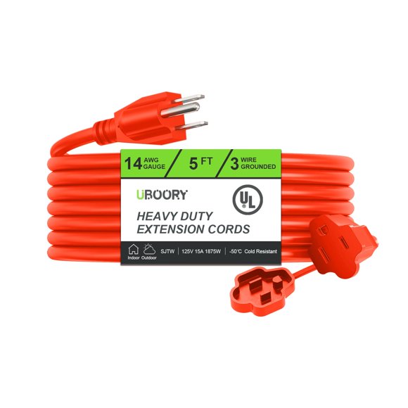 Cable de extensión UBOORY impermeable 1,5 m 14/3 SJTW 15A 125V