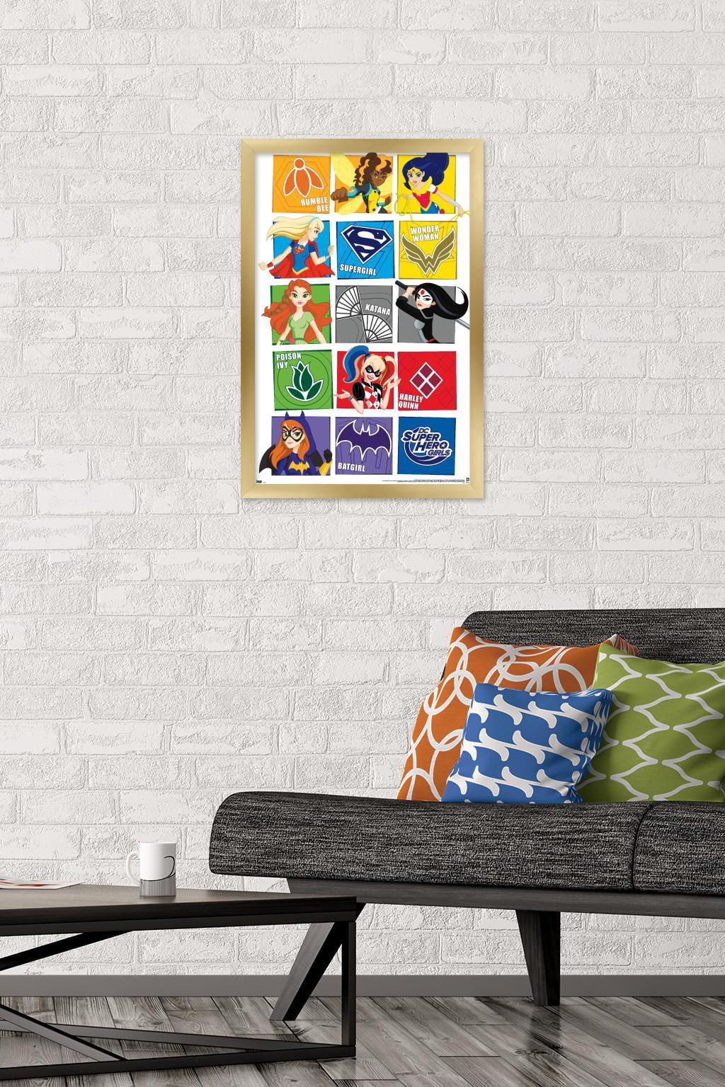 DC Comics TV - DC Superhero Girls - Grid Wall Poster, 14.725" x 22.375", Framed