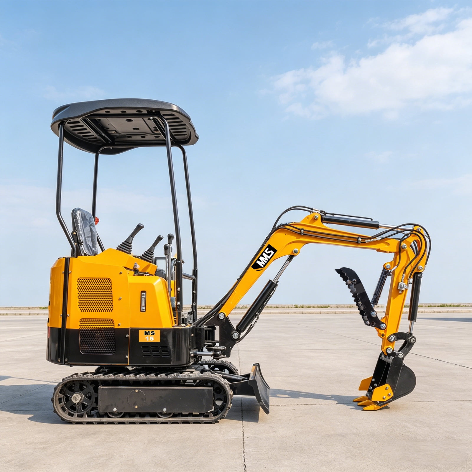 MMS 1.5 Ton Mini Excavator, Pilot Control, Swing Boom, B&S 13.5HP 420cc EPA GAS Engine Crawler Small Digger Machine MS15