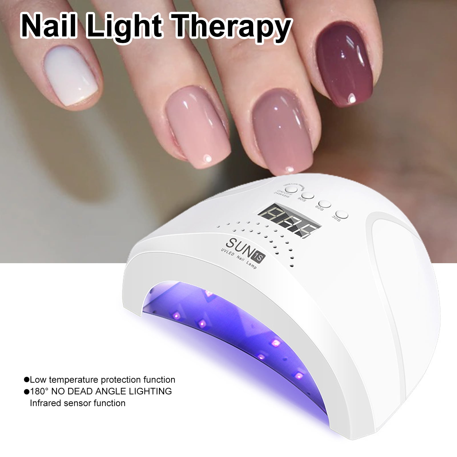48W Nail Lamp with 30 LEDs Quick-drying LCD Nail Dryer Lamp for Curing Gel Nail Polish - Walmart.com