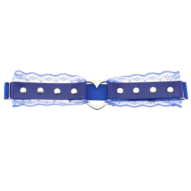 Personalidad y temperamento Sexy Hermoso Punk Encaje Cuero Muslo Anillo Forma de melocotón Forma de amor Elástico Suave Chica Liga Cinturón