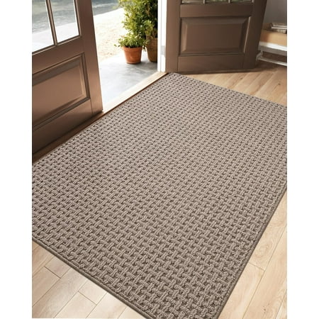Front Entryway Door Mat Non Slip 48x72 Large Double Entry Way Mats Inside Entrance Low Profile Welcome Doormat Dirt Trapper for Garage House Floor Home Porter Hall Backdoor Area Beige