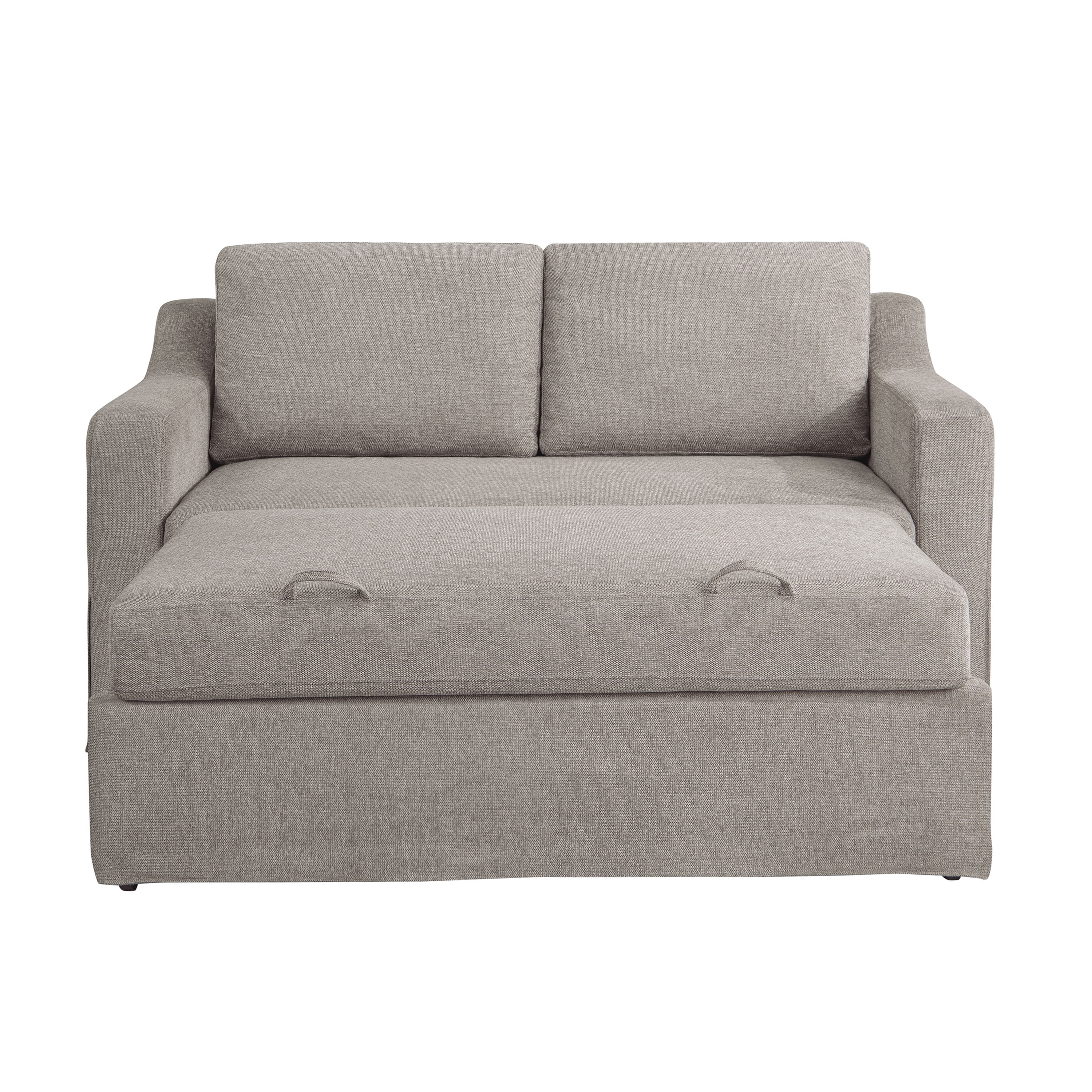 Serta Hanson Modern Style Convertible Loveseat, Flax Fabric
