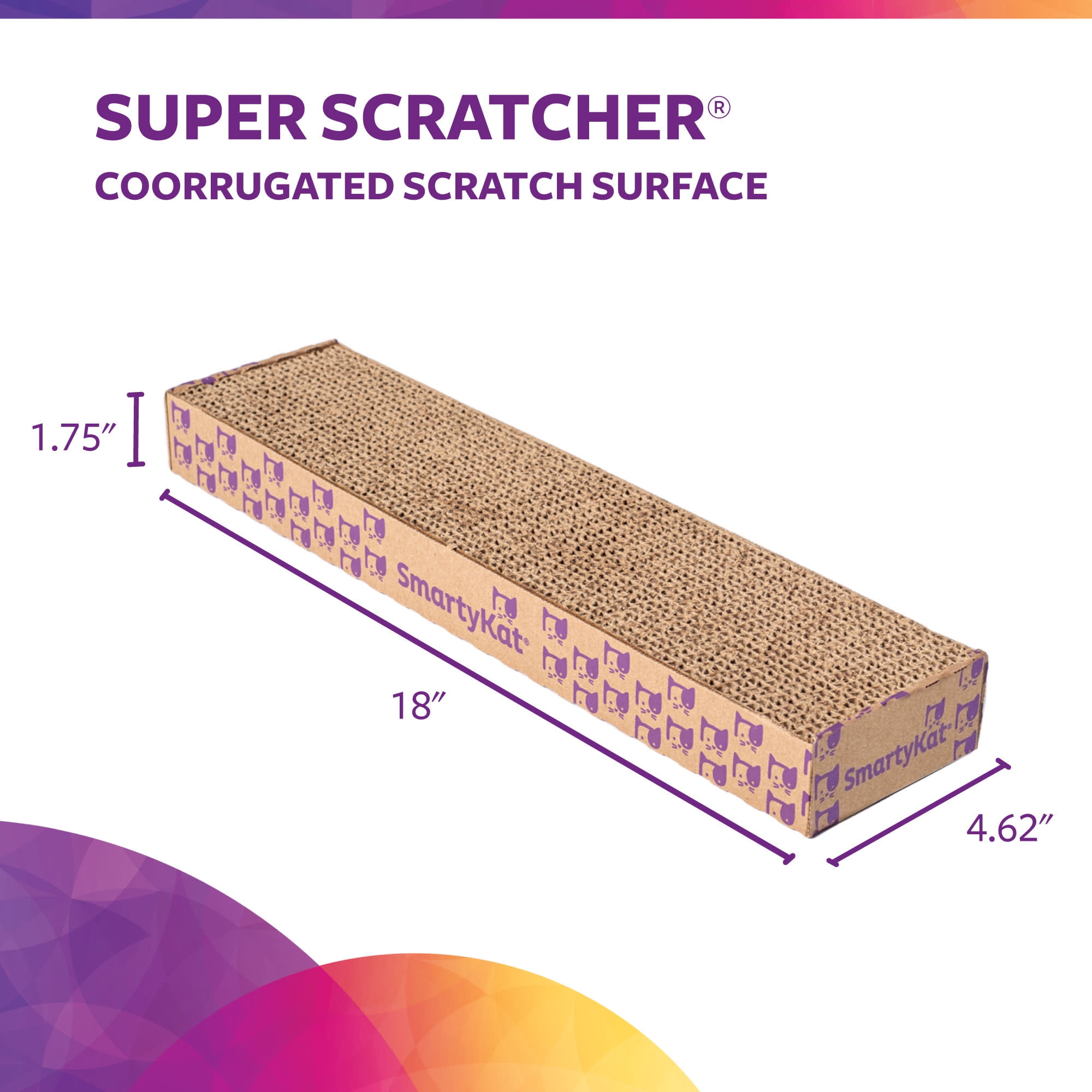 (3 pack) SmartyKat Super Scratcher Reversible Catnip Infused Corrugated Cardboard Cat Scratching Floor Pad