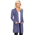 thumbnail image 2 of Women's Casual Open Front Basic Long Sleeves Side Pockets Solid Cardigan, 2 of 5