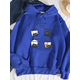 thumbnail image 5 of Sudadera con capucha con estampado de gato para mujer, ropa de calle cálida, informal, holgada, cómoda, versátil, café, otoño, 5 of 5