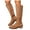 Khaki, variant on Suede Knee High Boots Women Stacked Heel Round Toe Wide Calf Zipper Casual Fall Winter Long Booties