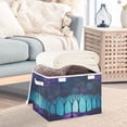 thumbnail image 3 of Yayeee Collapsible Cube Storage Bin with Lid Fabric Closet Decorative Basket with Handles, Purple Moonlight Forest, 3 of 7