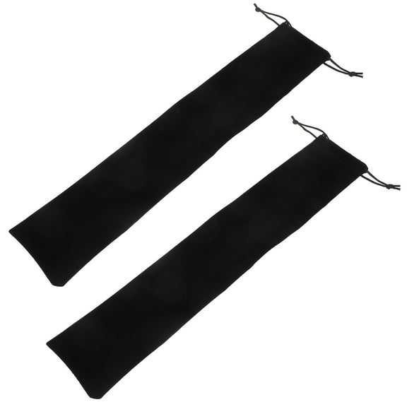 AURARMLET Chinese Hand Fan Protect Pouch Black 2Pcs 15X3In