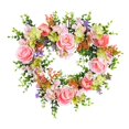 thumbnail image 2 of simhoa 2024 Valentine Decoration Flower Rose Wreath Handmade for Table Centerpieces, 2 of 8