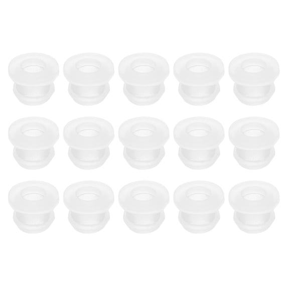 15 Pack Rubber Grommets 8.5mm Drill Hole, 6mm ID Hole Top Hat Grommet Clear Silicone Rubber Hole Plug Gasket for Wiring, Automotive