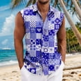 thumbnail image 2 of LTTVQM Men's Hawaiian Shirts Summer Beach Sleeveless Button Down Shirts Casual Tropical Print Tee Basic Clothing Red L, 2 of 5