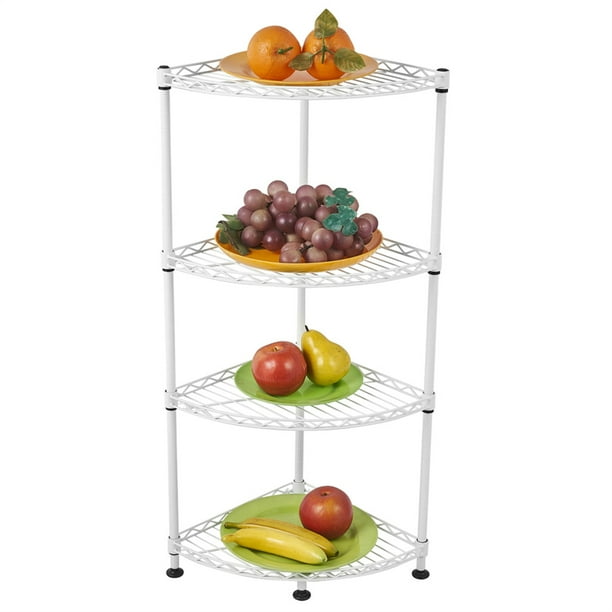 Cfowner 3Tier Corner Wire Shelving Unit, Adjustable Wire Rack Storage