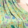 thumbnail image 3 of Green Dinosaurs Cacti Pattern Blanket,Comfortable Soft Flannel Throw Blanket,All Season,Warm Lightweight Blankets for Sofa Bed Couch Living Room Chair,30"x40", 3 of 4