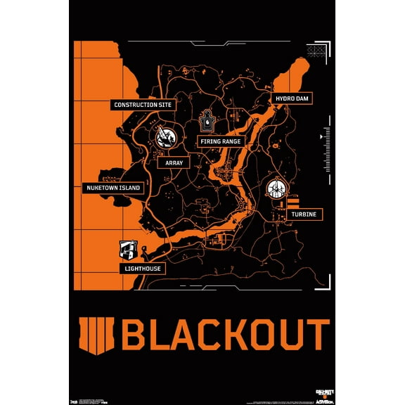 Call of Duty: Black Ops 4 - Blackout Map Wall Poster, 22.375" x 34"