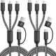 thumbnail image 1 of Cable de carga múltiple MPATIBY 5 en 1 USB C/A, 5 pies, trenzado de nailon, 1 of 7