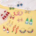 thumbnail image 3 of Pendientes de Navidad largos y exagerados de Papá Noel, sombrero de Papá Noel, bombilla, caja de regalo, pendientes, collar, accesorios de vacaciones, 3 of 4