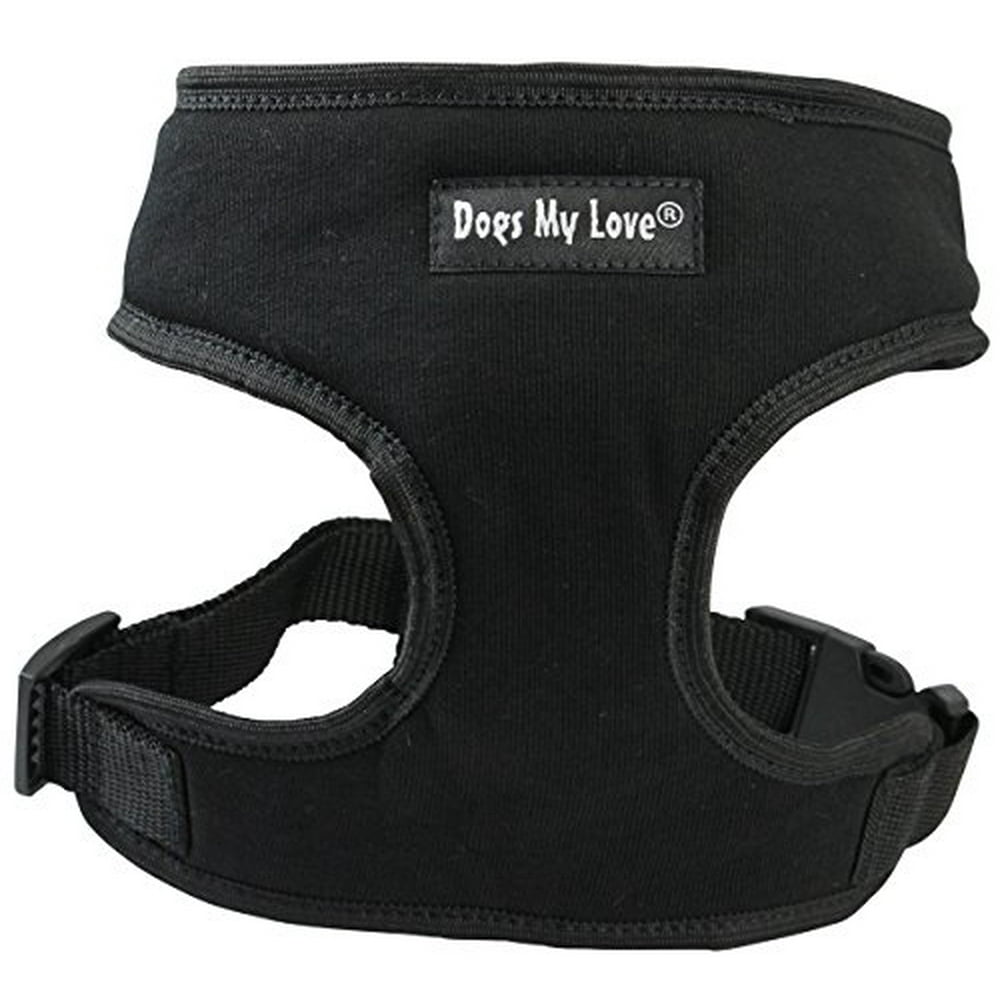 Dogs My Love Soft Vest Harness for Dogs and Puppies 6 sizes Black (XS